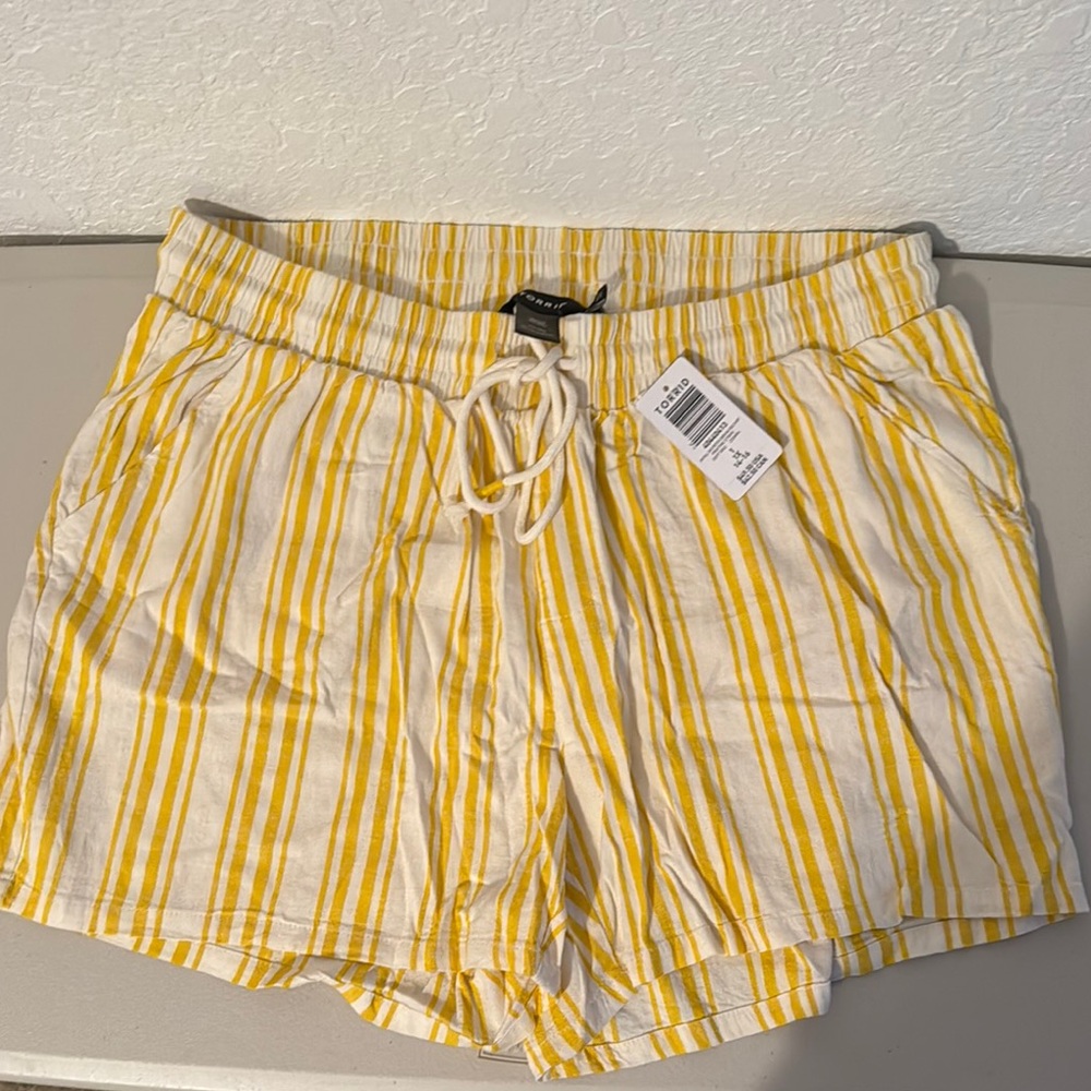 Torrid Yellow Elastic Waist Shorts